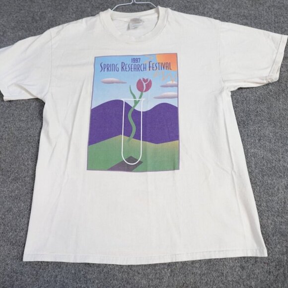 Vintage NCI Research T-shirt Medium White USA Made 1997 Spring - Picture 2 of 7